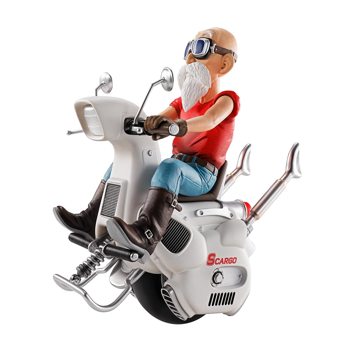 Bandai Spirits - Ichibansho, Kamesennin, Dragon Ball, Snap 2, 16 cm (6.3") | Pose en moto Scargo, gafas y accesorios de viaje, escultura de vehículo detallada, base integrada, coleccionista adulto - Kamesennin (Colección Snap 2)