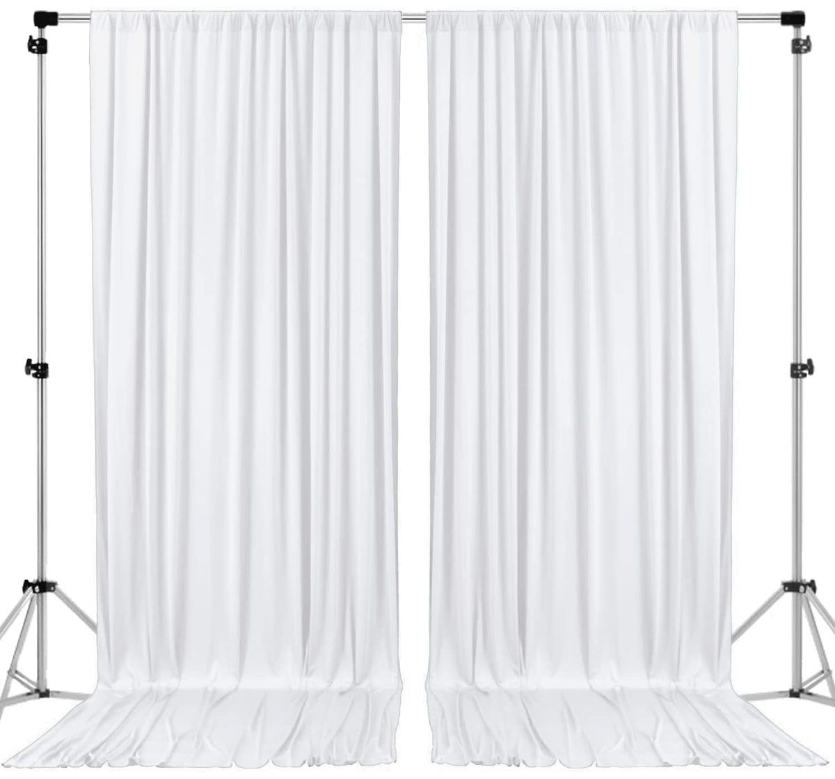 AK Trading Co. Cortinas de Telón de Fondo de Poliéster para Fiestas y Bodas - Blanco - 5FT x 10FT