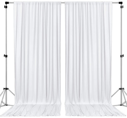 AK Trading Co. Cortinas de Telón de Fondo de Poliéster para Fiestas y Bodas - Blanco - 5FT x 10FT