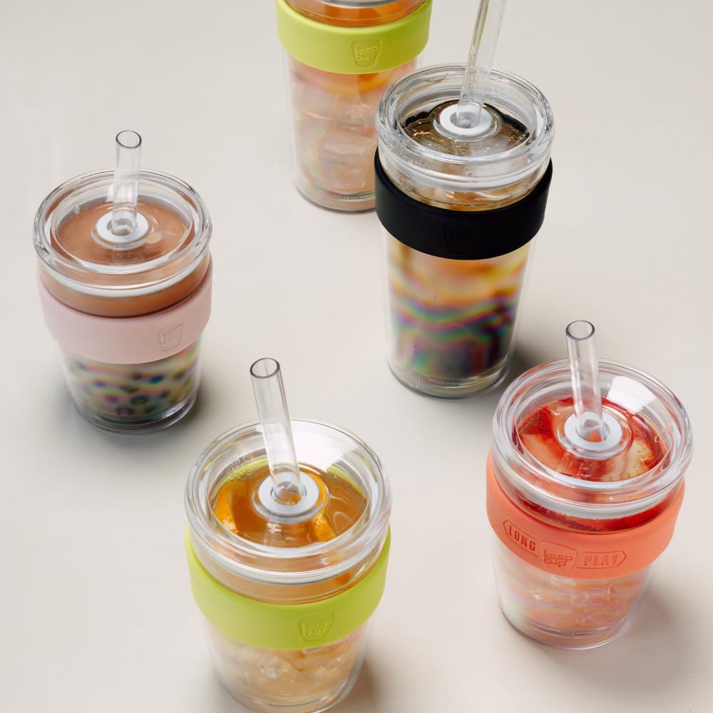 KeepCup - Vaso de café helado de doble pared con tapa y popote, 16 onzas (454 ml)