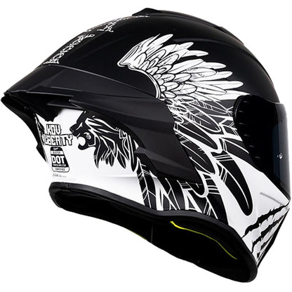 KOV Casco Buster Liberty Negro Mate Integral para Moto Deportivo AERODINAMICO Certificado Dot