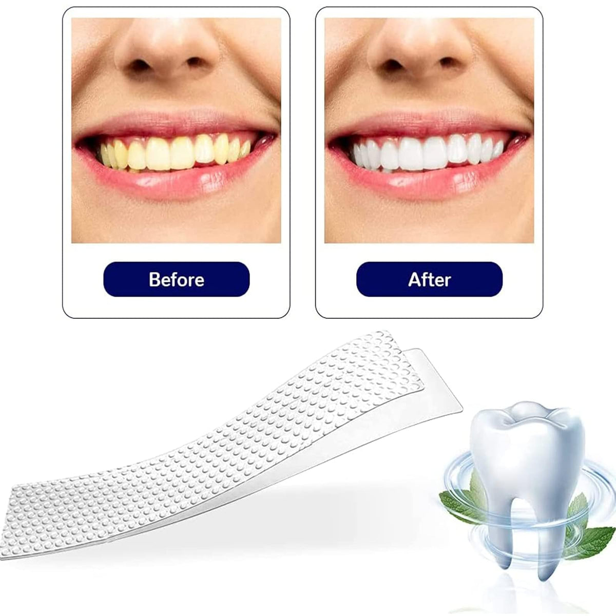 nvban 14Pcs Teeth Whitening Strips, 5D Teeth Whitening Strips, Professional Teeth Whitener and Teeth Whitening Kit, Safe Formula for Sensitive Teeth Teeth Whitening Kit