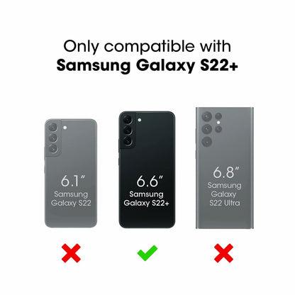 OtterBox - Funda para Galaxy S22+ Symmetry Series – Stardust (Glitter/Clear), Ultra Elegante, Compatible con Carga inalámbrica, Bordes elevados Que protegen la cámara y la visualización