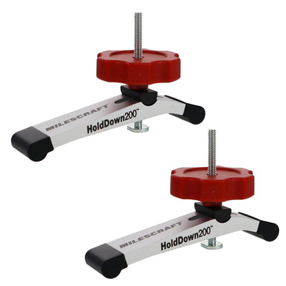 Milescraft 4036 Hold Down 200 Paquete de 2 abrazaderas de sujeción en T 5-1/4 pulgadas de largo x 1-1/4 pulgadas de ancho, Anodizado Heavy Duty T Track Clamps para carpintería - Conjunto Milescraft (2 piezas)