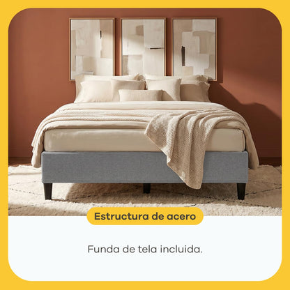 Nooz Base de Cama Metal Individual Fácil Armado Sin Herramientas Resistente Acero Sin Ruido Ahorra Espacio