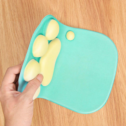 Emoly Alfombrilla para Mouse con Soporte de muñeca de Silicona Suave para Patas de Gato, reposamuñecas, Alfombrilla de Mouse para computadora, decoración de Escritorio (10.7 x 7.8, Verde)