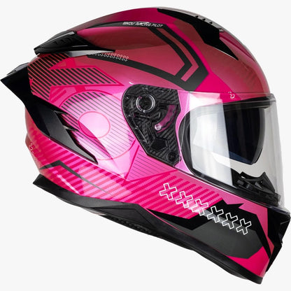 KOV Casco Ares KNOX Rosa/Negro para Moto Integral Certificado Dot