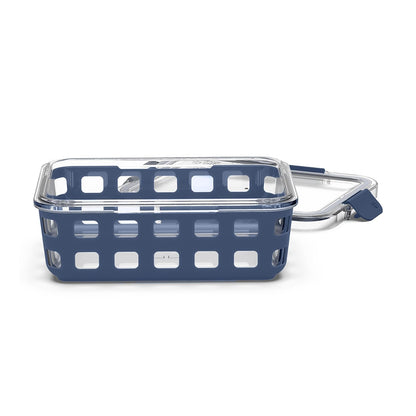 Ello Duraglass Recipiente de Vidrio 5 Tazas Almacenamiento Alimentos | Recipiente de vidrio de 5 tazas con funda de silicona, tapa a prueba de fugas, apto para microondas, congelador y lavaplatos