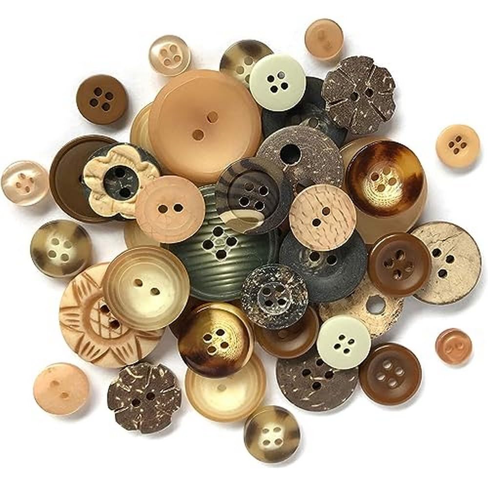 Buttons Galore and More Colección Haberdashery - Amplia selección de botones y adornos novedosos para manualidades, álbumes de recortes, costura, tarjetas y otros proyectos de arte y creativos, 4.5 onzas