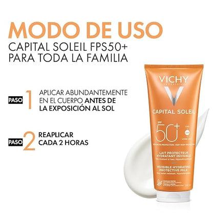 VICHY Protector Solar Corporal y Facial en Crema para Familia FPS 50+ Vichy Capital Soleil 300ml