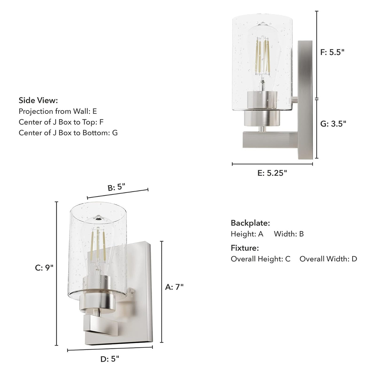 Hunter Fan, Colgante de Pared con 1 Luz, Plateado