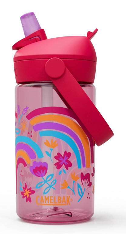 CamelBak Thrive Flip Straw Kids Botella con Popote, 400 ml - Arco iris floral.