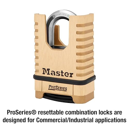 Master Lock, latón, candado, ProSeries Set Your Own Combination Lock, 2-1/4 pulgadas Wide, 1177D