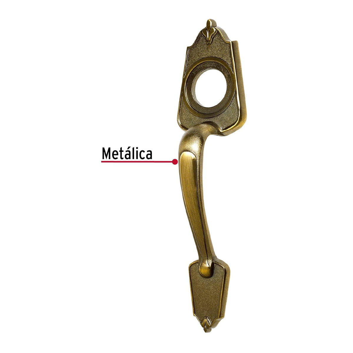 Hermex MADE-2, Manija decorativa, latón antiguo, zamak