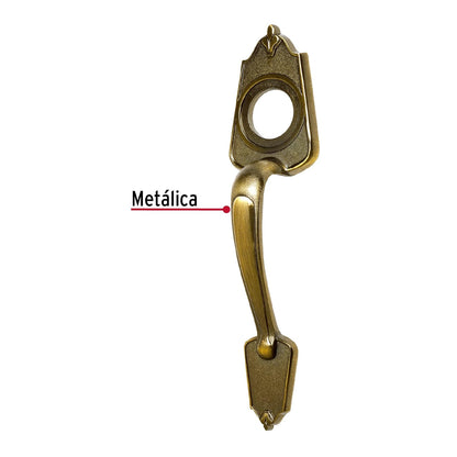 Hermex MADE-2, Manija decorativa, latón antiguo, zamak