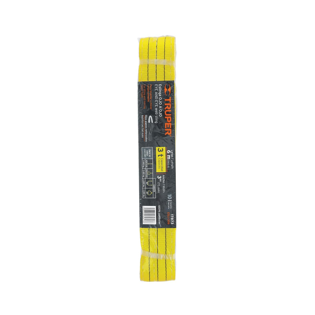 Truper ESLI-306, Eslinga de 3" x 6m, banda plana 100% poliéster