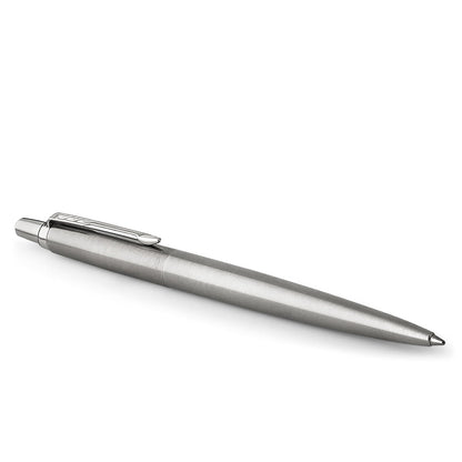 Parker Jotter Duo Juego de regalo con bolígrafo y lápiz mecánico (0,5 mm) | Acero inoxidable con ribete chapado en cromo | Recambio de tinta azul