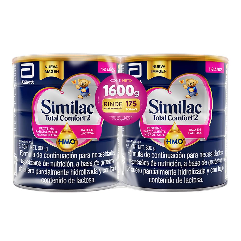 Similac Total Comfort 2 Fórmula Infantil Baja en Lactosa, 1-3 Años - 2X800g