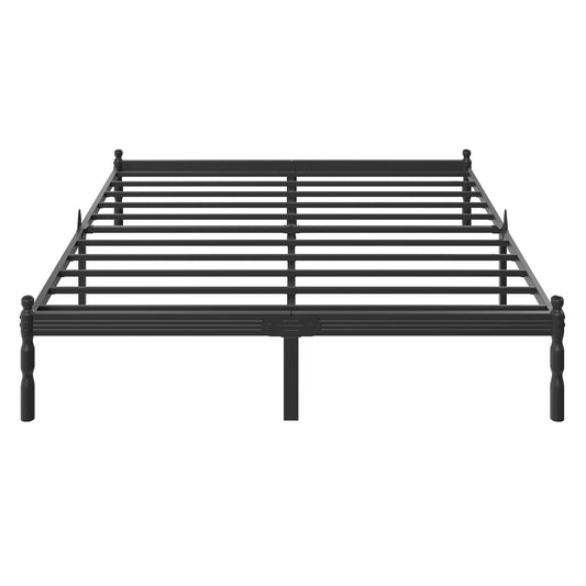 ZIYOO - Marco de Cama de Plataforma de Metal tamaño King de 14 Pulgadas con Estilo clásico, tapón Deslizante de colchón, Listones de Acero Resistentes de 1500 Libras, no Necesita somier, sin Ruido