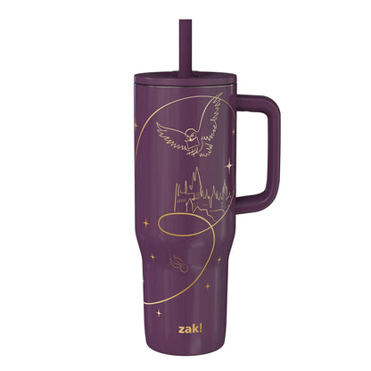 Zak Designs Vaso de Viaje Aislado con Popote, Acero Inoxidable, 30 oz - Harry Potter