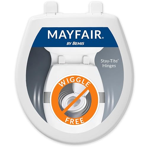 Mayfair 180SLOW 000 - Asiento para retrete (plástico sólido, bisagras de cierre silencioso, alargado), color blanco, Redondo, Blanco