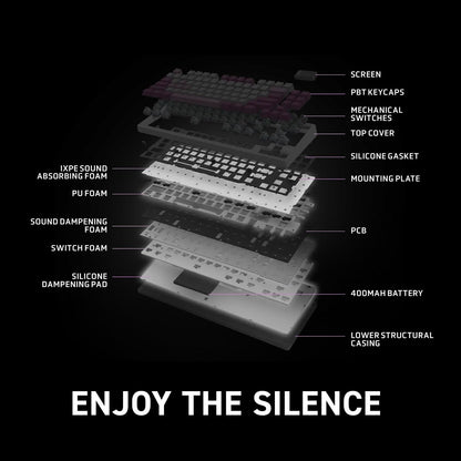 MSI Forge GK600 TKL W Violet US - Interruptores lineales mecánicos - Teclas PBT sublimadas con Tinte, Base Antideslizante, LED RGB, USB 2.0, Bluetooth, 2.4 GHz