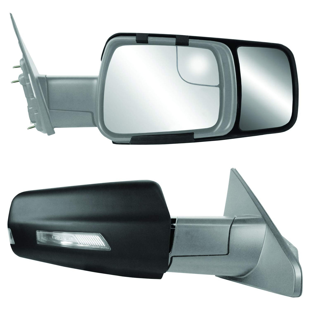 Fit System 80730 Snap & Zap Par Espejos Remolque Personalizados Negro para Ram 1500 Pick-up Lado Conductor/Pasajero