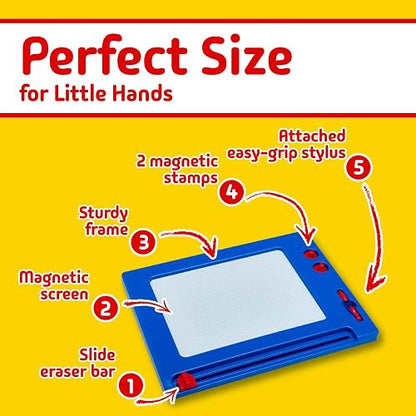 Cra-Z-Art Retro Magna Doodle - Tabla de dibujo magnética para niños de 3 años en adelante, azul/blanco