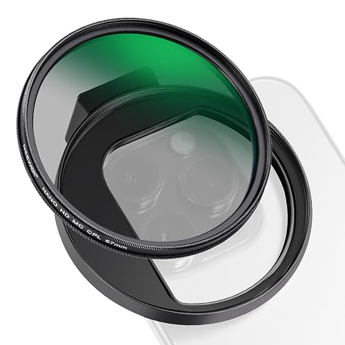 NEEWER CPL Filtro para Móvil, 67mm Lente de Cámara Filtro Polarizador con Clip de Móvil Zapata Fría Compatible con iPhone 16 15 14 Pro MAX 13 Pro MAX 13 Mini 12 11 X XS MAX Samsung Galaxy, FL-27