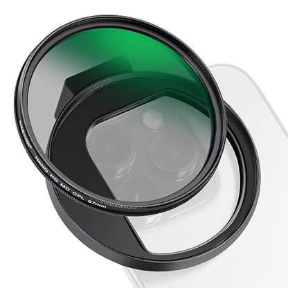 NEEWER CPL Filtro para Móvil, 67mm Lente de Cámara Filtro Polarizador con Clip de Móvil Zapata Fría Compatible con iPhone 16 15 14 Pro MAX 13 Pro MAX 13 Mini 12 11 X XS MAX Samsung Galaxy, FL-27