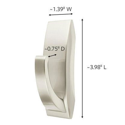 Command moderna Reflexiones gancho de metal para baño, pequeña, níquel satinado, 1-hook con tiras resistentes al agua (mr01-sn-bes), Large, Bath - Satin Nickel