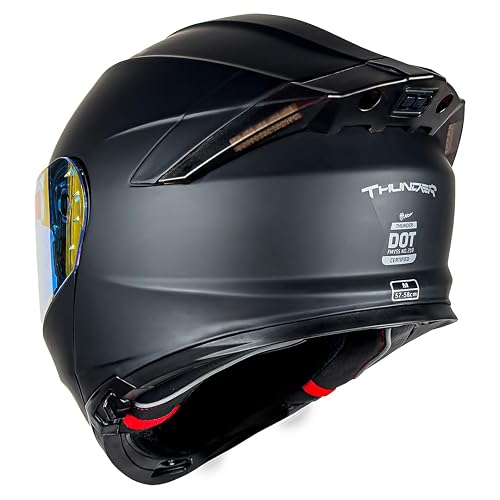 KOV Casco Thunder ABATIBLE Negro Mate para Moto Mica Night Vision Certificado Dot