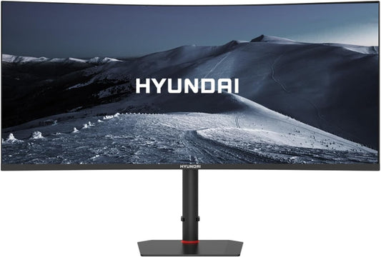 Hyundai Monitor HyView Gaming Curvo 34" WQHD 3440x1440, 180Hz, 1ms MPRT, R1000, HDMI x2, DisplayPort x2, Negro