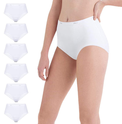Hanes - Calzoncillos de Cintura Alta para Mujer, Paquete de 6, Ropa Interior de algodón Que Absorbe la Humedad (los Colores Pueden Variar)