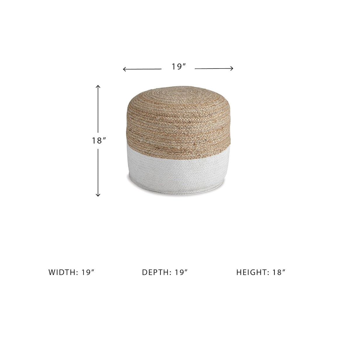 Ashley Furniture Signature Design - Sweed Valley Pouf - Comfortable Pouf & Ottoman - Casual - Natural/White