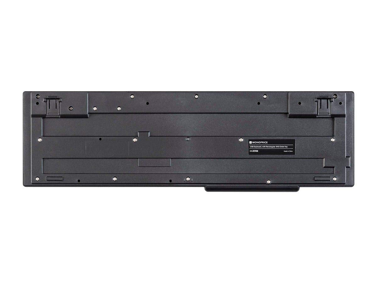 Monoprice Mono USB Keyboard - Black, Spill Resistant Membrane, Comfortable, Standard Layout - Workstream Collection