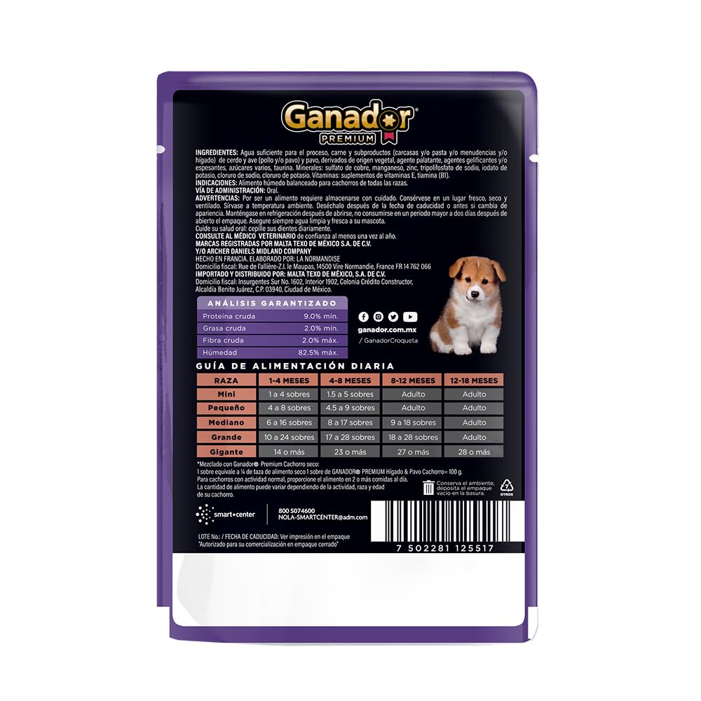 Alimento Humedo para Perro Ganador Premium Cachorro Higado & Pavo