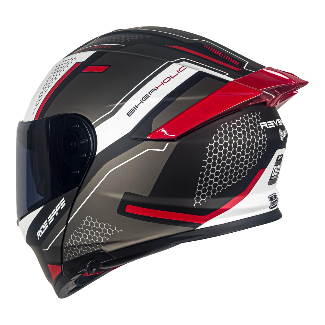 KOV Casco Thunder Revenge Rojo Abatible Dot Talla M