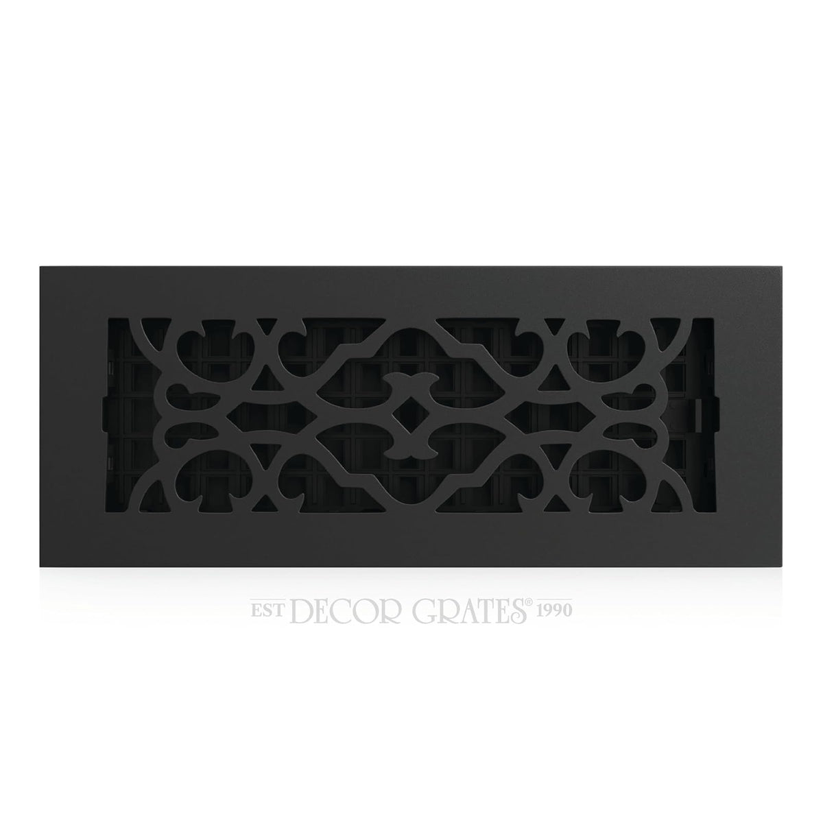 Decor Grates AC412-BLK - Registro victoriano para suelo, 4 x 12, hierro fundido negro - 4 x 12