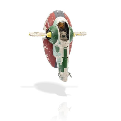 Star Wars Micro Galaxy Squadron Boba Fett's Starship (EP 5) - Vehículo de 7 Pulgadas con Soporte de exhibición de Vuelo y Tres Accesorios de Micro Figura de 1 Pulgada