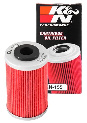 K&N Filtro de Aceite Powersports de Alto Rendimiento KN-155, Negro