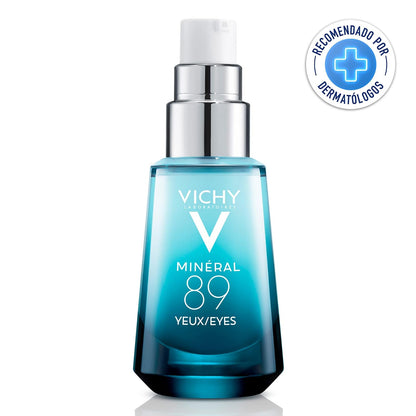 Vichy Minéral 89 Contorno de Ojos Reparador Dermatológico Hidratante 15ml | Hidrata 24h, Reduce Ojeras, Suaviza Líneas Finas y Fortalece con Ácido Hialurónico y Cafeína, Todo Tipo de Piel