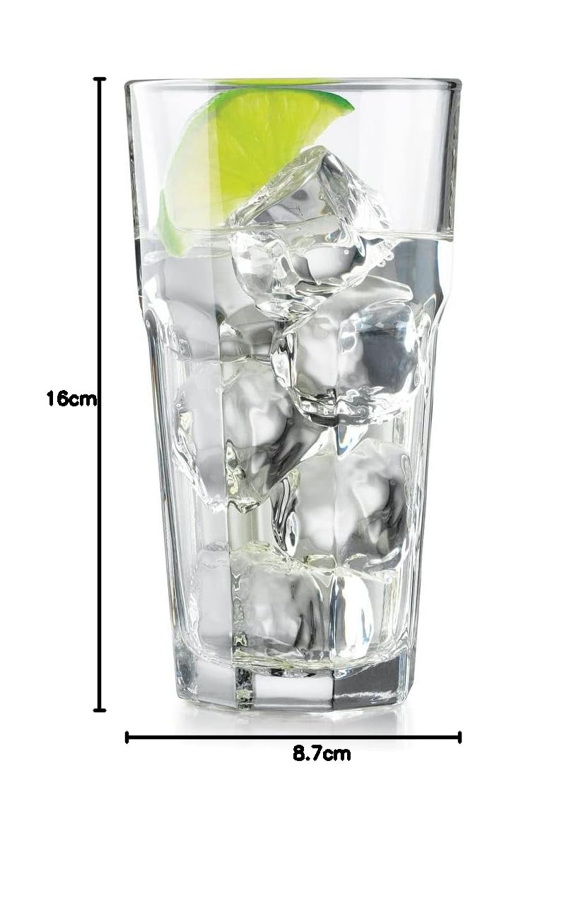 Borgonovo London-11085720 Juego de 6 Vasos de Vidrio, 480 ml
