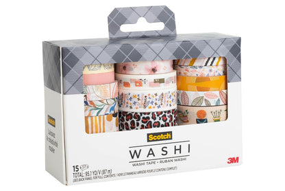 Scotch Washi - Cinta de color liso, diseño de arco iris, 8 rollos, ideal para diario de balas, álbumes de recortes y decoración de bricolaje (C1017-8-SOL1)