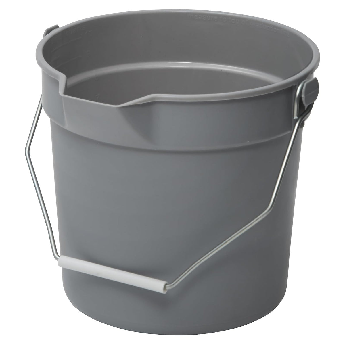 Winco cubeta de plástico Resistente con Boquilla de vertido, 10 Cuartos de galón, Gris