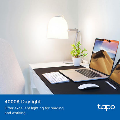 Tapo TP-Link - Bombillas inteligentes - Luz natural de día, regulable, compatible con Alexa y Google Home, foco A60/base E27, equivalente a 60 W, CRI>90 800 lm, WiFi de 2.4 GHz, no requiere