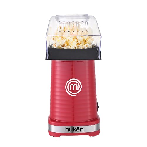 Hukën x MasterChef | Maquina de Palomitas | Palomera de Aire | Capacidad de 80g | Tecnología de Circulación de Aire Caliente y Rápida | Protección contra Sobrecalentamiento