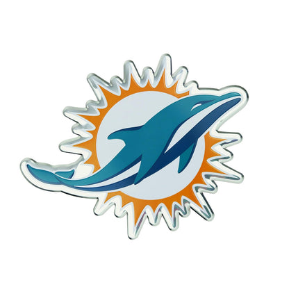 Team ProMark Emblema Cromado de Automóvil NFL, Troquelado - Miami Dolphins