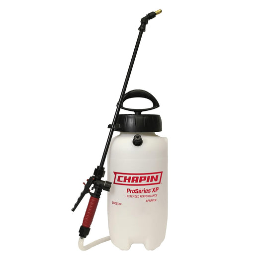 Chapin 26021XP Pulverizador de Compresión 2 Galones Profesional | Construido para trabajos profesionales, con sellos resistentes a los químicos, una válvula de alivio de presión y tres