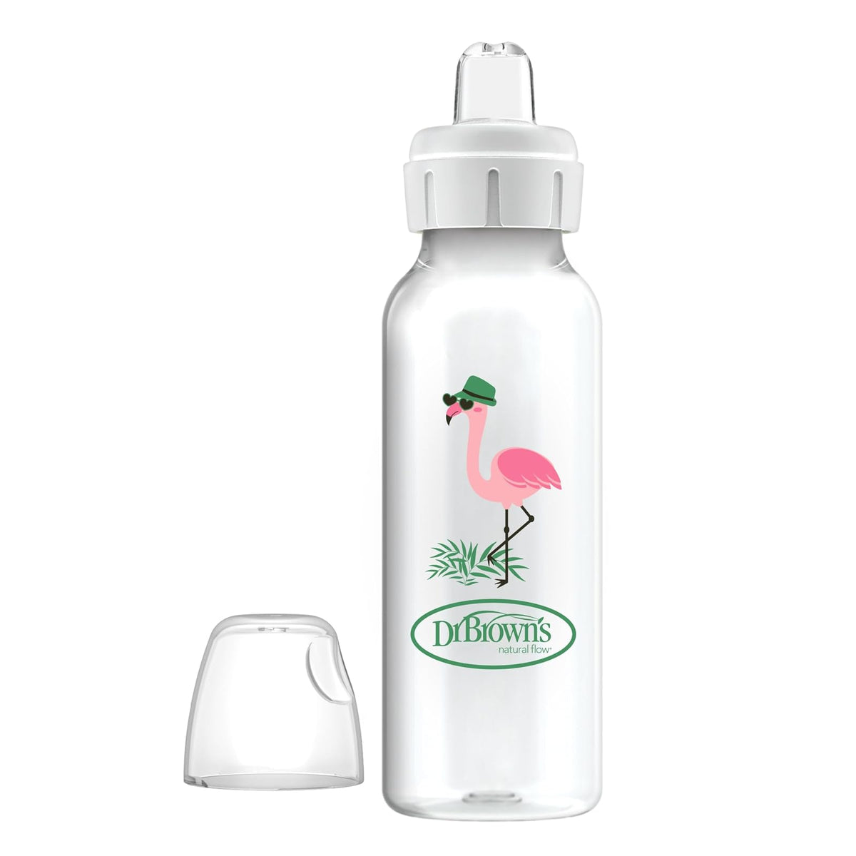 Dr. Brown’s Sippy Spout Baby Bottle, 8 ounce, Flamingo
